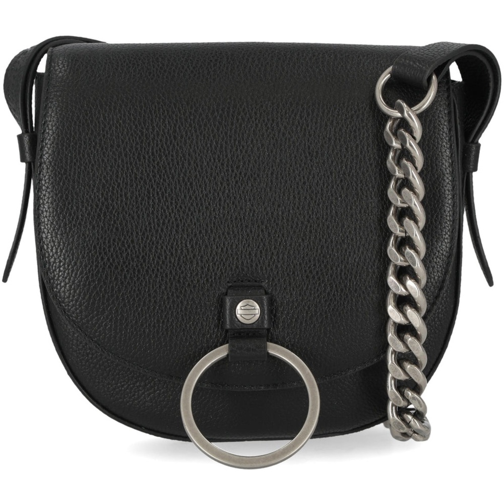 Harley Davidson Black Leather Shoulder Bag